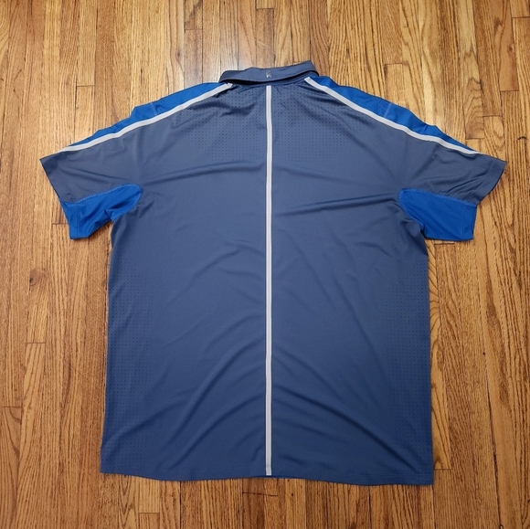Nike Tiger Woods Mens Golf Polo Shirt Size XL Blue Dri-Fit Perforated - Picture 7 of 8
